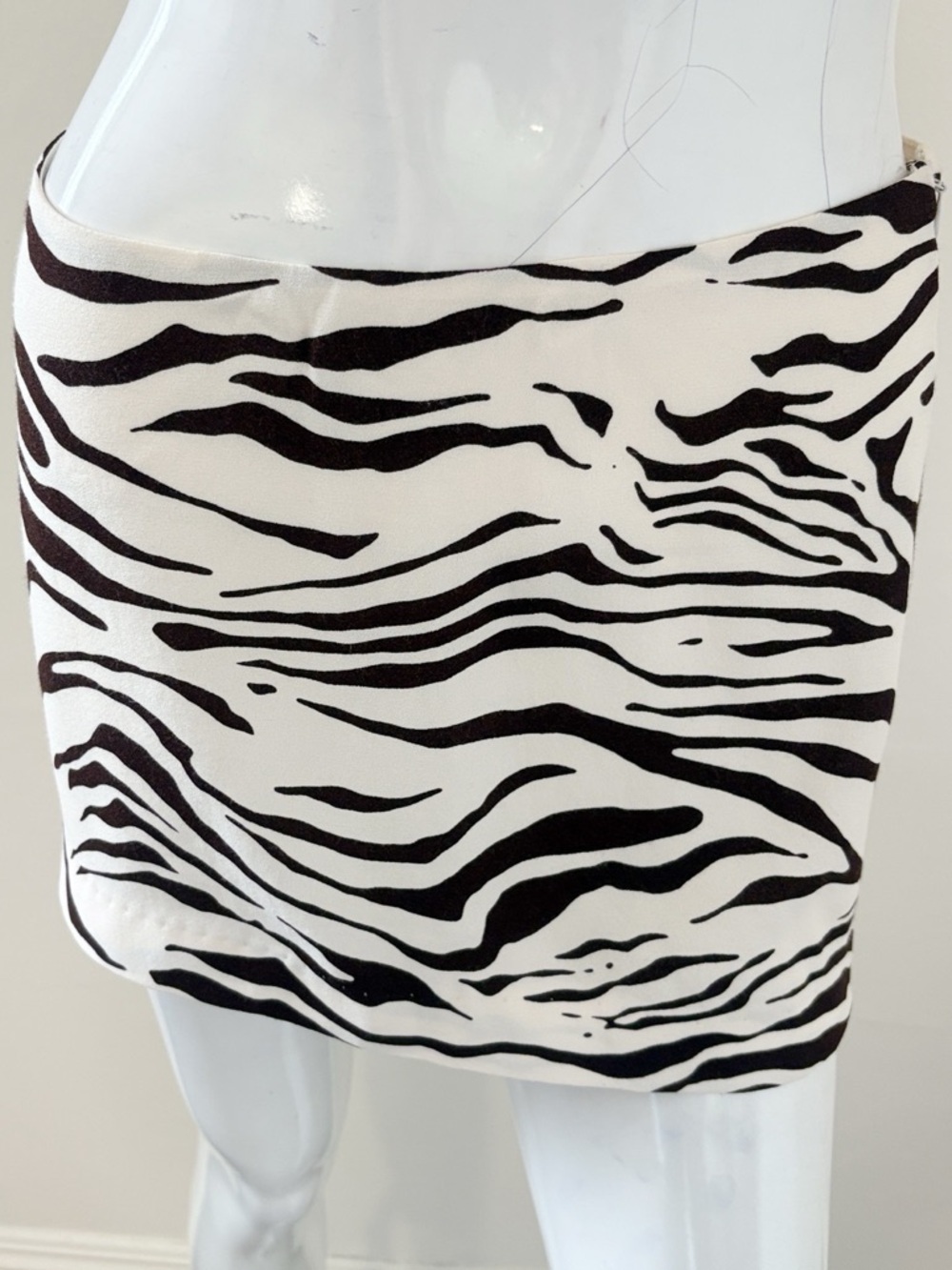 Reformation Current Season Carla Low Waist Zebra Print Crepe Mini Skirt in Wild